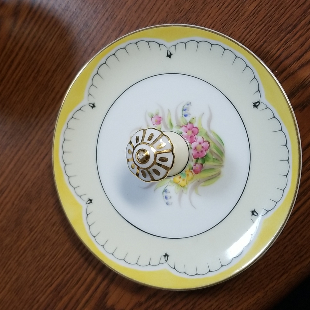 China Floral Jewelry Trinket Dish